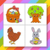 Cartoon character. Easter theme. Colorful vector illustration. Isolated on white background. Design element. Template for your design, books, stickers, cards.