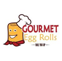 Gourmet snack egg rolls illustration vector