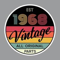 vector de diseño de camiseta retro vintage 1968