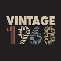 1968 vintage retro t shirt design, vector, black background vector