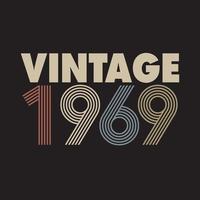 1969 vintage retro t shirt design, vector, black background vector