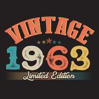 1963 vintage retro t shirt design, vector, black background vector