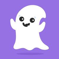 Cute ghost. Cartoon character. Colorful vector illustration. Isolated on color background. Design element. Template for your design, books, stickers, cards.