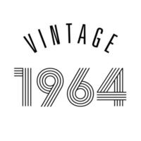 vector de diseño de camiseta retro vintage de 1964
