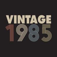 1985 vintage retro t shirt design, vector, black background vector