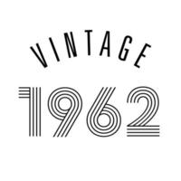 vector de diseño de camiseta retro vintage de 1962