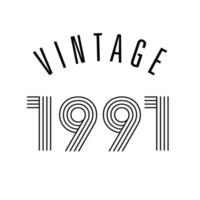 1991 vintage retro t shirt design vector