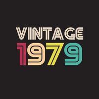 Diseño de camiseta retro vintage de 1979, vector, fondo negro vector