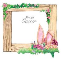 Hand drawn watercolor happy easter for design. Vector illustration.