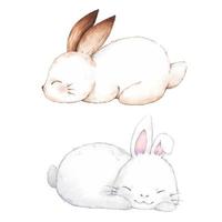 Cute watercolor rabbit for design. Vector illustration.