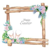 Hand drawn watercolor happy easter for design. Vector illustration.