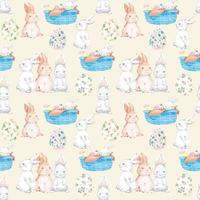Happy Easter seamless pattern background. Vector illustration.