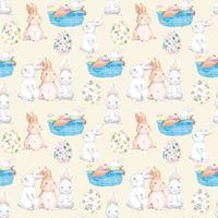 Happy Easter seamless pattern background. Vector illustration.