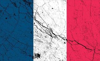 Distressed France Flag With Grunge Texture Effect, rusty textured effect, vintage flag vector