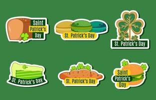 St Patricks Day Food Sticker vector