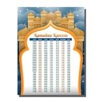 Ramadan Month Calendar 2022 vector