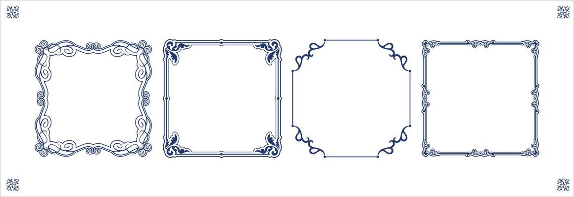 Calligraphic frames. Borders corners ornate frames for certificate floral classic vector designs collection. Illustration of filigree border card vector