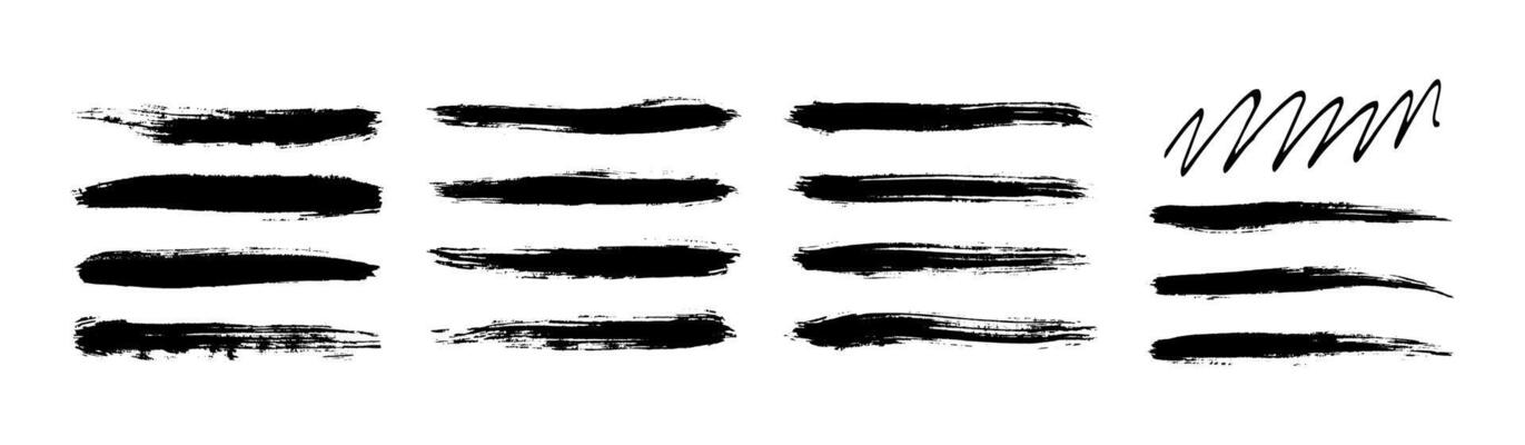 Set of vector brush strokes. Dirty ink texture splatters. Grunge rectangle text boxes vector