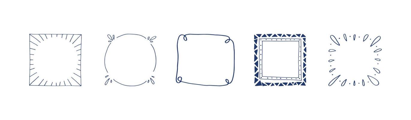 Set of hand drawn frames vector eps 10