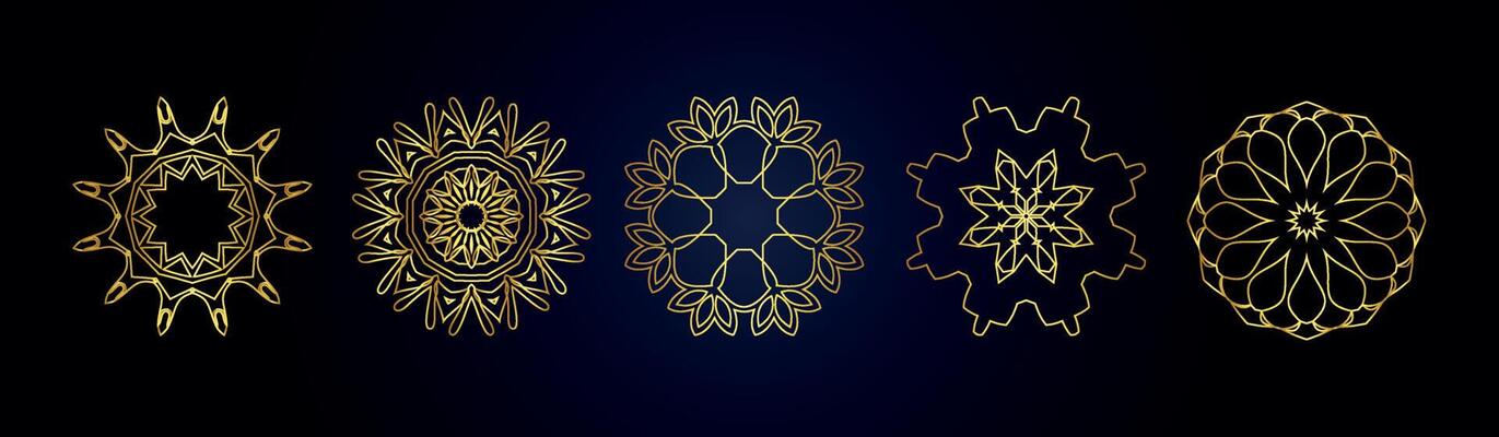 Gold mandala set vector