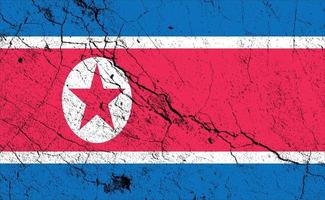bandera angustiada de corea del norte con efecto de textura grunge, efecto de textura oxidada