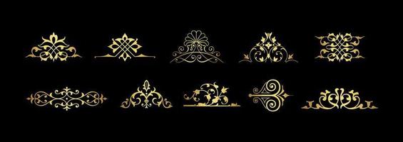vector de elementos de diseño caligráfico de oro