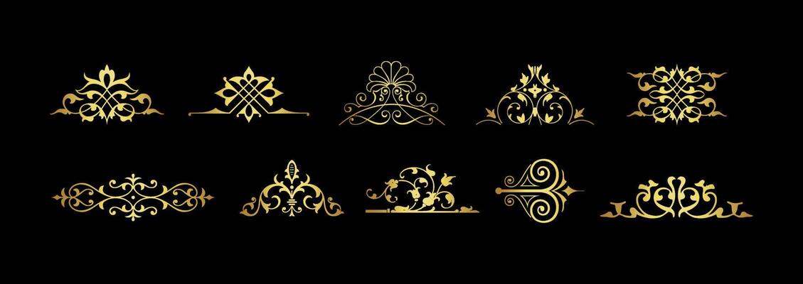 Gold Calligraphic Design Elements Vector