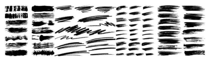 Set of grunge brush strokes vector