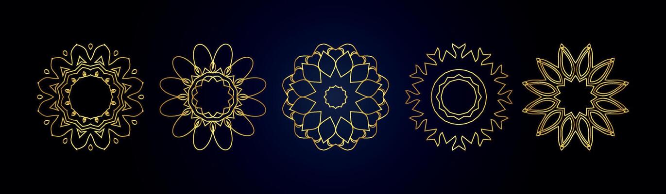 Gold mandala set vector eps 10