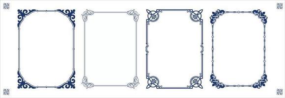 Decorative vintage frames and borders set. Retro ornamental rectangle frame collection, wedding ornate deco templates, antique borders vector