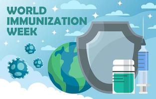 World Immunization Week Background vector