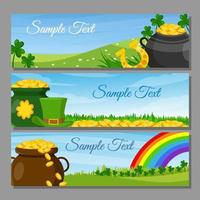 St. Patrick's Pot of Gold Banner Set vector