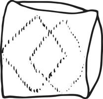 almohada con patrón elemento dibujado a mano en estilo doodle. acogedor hogar escandinavo, hygge vector