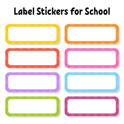 Set stickers for school. Empty template. Name tags, gift ...