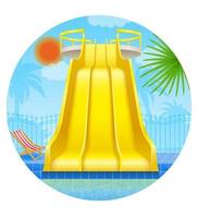 plastic water slide in the aqua park vector illustration isolated on white background