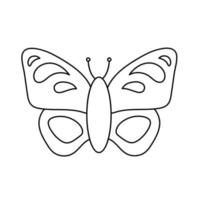 Contour black-and-white drawing of a butterfly. Vector illustration. Coloring page.