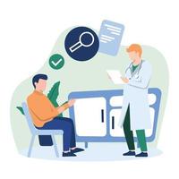 paciente visita médico para consulta de salud médica ilustración plana vector