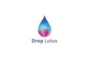 water drop logo of lotus vector