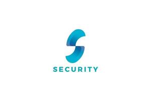 Letter S blue color creative 3d spy security modern technological logo vector