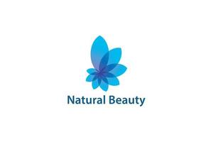 logotipo de empresa de diseño floral abstracto de belleza natural de color azul vector