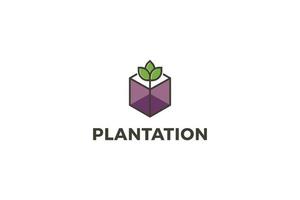 logotipo ecológico de hoja natural de plantación de árboles
