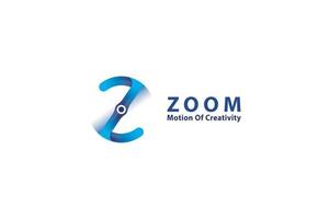 Letter Z creative 3d blue color modern technological motion business logo vector