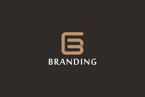 diseño de logotipo marrón de arte de línea simple de letra b vector