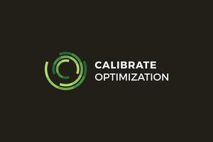 Letter c wave optimization calibration logo vector