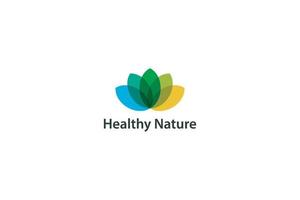 hojas coloridas naturaleza saludable logotipo ecológico vector