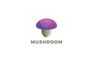 nuevo logotipo de hongo atractivo de color púrpura nutritivo pequeño vector