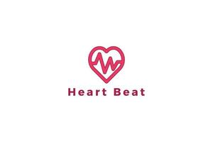 Healthy heart rhythmic diagram logo vector