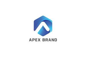 Letter A hexagonal 3d business logo design vector