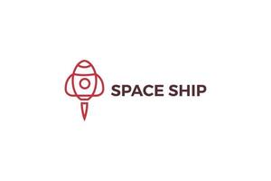 logotipo de velocidad de nave espacial tecnológica creativa de arte lineal vector