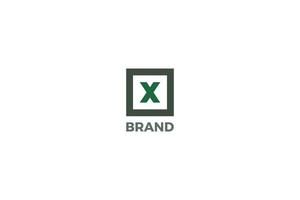 Letter X minimal box logo design vector